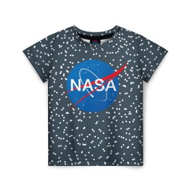 Детская футболка 3D с принтом NASA , 100% гипоаллергенный полиэфир | прямой крой, круглый вырез горловины, длина до линии бедер, чуть спущенное плечо, ткань немного тянется | nasa | star | звезды | космос | наса