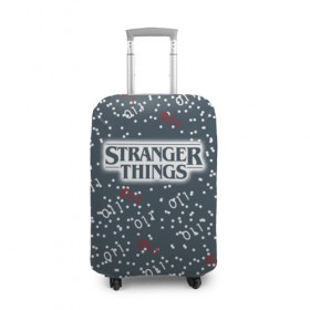 Чехол для чемодана 3D с принтом Sranger 011 , 86% полиэфир, 14% спандекс | двустороннее нанесение принта, прорези для ручек и колес | stranger things | очень странные дела