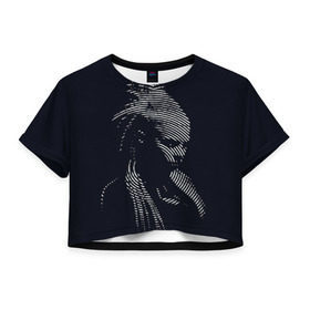 Женская футболка 3D укороченная с принтом Йоланди Фиссер , 100% полиэстер | круглая горловина, длина футболки до линии талии, рукава с отворотами | die antwoord | yolandi visser |   | йоланди фиссер
