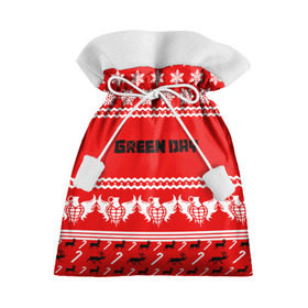 Подарочный 3D мешок с принтом Праздничный Green Day , 100% полиэстер | Размер: 29*39 см | green day | билли джо армстронг | грин дей | зелёный день | майк дёрнт | тре кул
