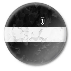 Значок с принтом Juventus 2018 White Line ,  металл | круглая форма, металлическая застежка в виде булавки | Тематика изображения на принте: fc | juventus | спорт | спортивные | фк | футбол | футбольный клуб | ювентус