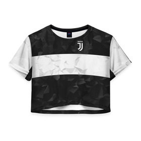 Женская футболка 3D укороченная с принтом Juventus 2018 White Line , 100% полиэстер | круглая горловина, длина футболки до линии талии, рукава с отворотами | Тематика изображения на принте: fc | juventus | спорт | спортивные | фк | футбол | футбольный клуб | ювентус