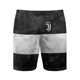 Мужские шорты спортивные с принтом Juventus White Line ,  |  | fc | juventus | спорт | спортивные | фк | футбол | футбольный клуб | ювентус