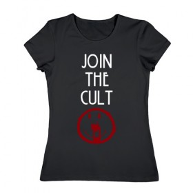 Женская футболка хлопок с принтом Cult , 100% хлопок | прямой крой, круглый вырез горловины, длина до линии бедер, слегка спущенное плечо | ahs | american horror story | американская история ужасов