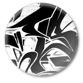 Значок с принтом Городское граффити ,  металл | круглая форма, металлическая застежка в виде булавки | Тематика изображения на принте: color | graffity | urban | город | граффити | краски | уличное искусство