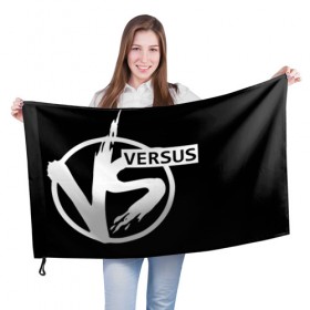 Флаг 3D с принтом VERSUS , 100% полиэстер | плотность ткани — 95 г/м2, размер — 67 х 109 см. Принт наносится с одной стороны | battle | versus | батл | версус