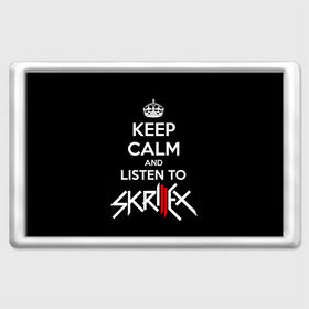 Магнит 45*70 с принтом Skrillex keep calm , Пластик | Размер: 78*52 мм; Размер печати: 70*45 | dub step | dubstep | keep calm | skrillex | даб степ | дабстеп | диджей | драм энд басс | скрилекс