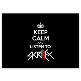 Поздравительная открытка с принтом Skrillex keep calm , 100% бумага | плотность бумаги 280 г/м2, матовая, на обратной стороне линовка и место для марки
 | dub step | dubstep | keep calm | skrillex | даб степ | дабстеп | диджей | драм энд басс | скрилекс