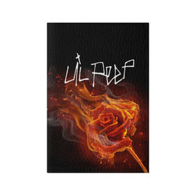 Обложка для паспорта матовая кожа с принтом Надпись LiL PEEP , натуральная матовая кожа | размер 19,3 х 13,7 см; прозрачные пластиковые крепления | Тематика изображения на принте: lil peep | лил пип | огонь | роза