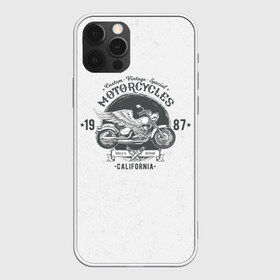 Чехол для iPhone 12 Pro Max с принтом Vintage motocycle , Силикон |  | harley | motorbike | motorcycle | race | rider | ryder | skull | speed | байк | гонки | гонщик | мото | мотобайк | мотоцикл | райдер | скорость | харлей | череп