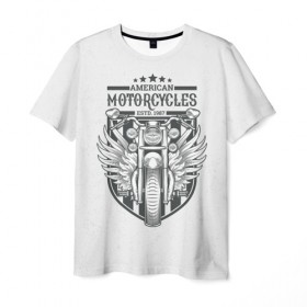 Мужская футболка 3D с принтом Vintage motocycle 5 , 100% полиэфир | прямой крой, круглый вырез горловины, длина до линии бедер | harley | motorbike | motorcycle | race | rider | ryder | skull | speed | байк | гонки | гонщик | мото | мотобайк | мотоцикл | райдер | скорость | харлей | череп