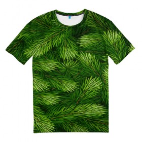 Мужская футболка 3D с принтом Ёлочка , 100% полиэфир | прямой крой, круглый вырез горловины, длина до линии бедер | веточки | елка | новогодняя ёлка | новый год | природа | рождество | сосна | текстуры | хвойные