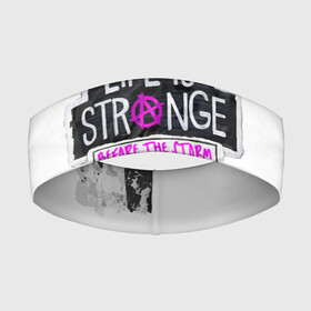 Повязка на голову 3D с принтом Chloe. Life is Strange. ,  |  | before the storm | black and white | chloe | grunge | life is strange | pink | punk | гранж | розовый | хлоя | черно белое