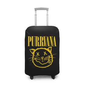 Чехол для чемодана 3D с принтом Purrvava , 86% полиэфир, 14% спандекс | двустороннее нанесение принта, прорези для ручек и колес | nirvana | мурвана | нирвана