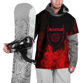 Накидка на куртку 3D с принтом FC ARSENAL IN FIRE 2018 , 100% полиэстер |  | 