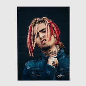 Постер с принтом Lil Pump , 100% бумага
 | бумага, плотность 150 мг. Матовая, но за счет высокого коэффициента гладкости имеет небольшой блеск и дает на свету блики, но в отличии от глянцевой бумаги не покрыта лаком | esketit | esskeetit | gang | lil | pump | rap | качер | лил | маленький | насос | памп | репер | рэпер | рэппер | с дредами | эшкере | эшкерее | эшкереее | эшкерееее | эщкере | эщкерее | эщкереее | эщкерееее