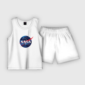 Детская пижама с шортами хлопок с принтом NASA ,  |  | nasa | астронавт | астрофизика | космическое агенство | космонавт | космос | наса | скафандр   | шлем