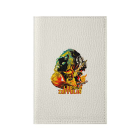 Обложка для паспорта матовая кожа с принтом Led Zeppelin , натуральная матовая кожа | размер 19,3 х 13,7 см; прозрачные пластиковые крепления | 