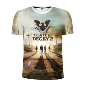 Мужская футболка 3D спортивная с принтом State of Decay 2 , 100% полиэстер с улучшенными характеристиками | приталенный силуэт, круглая горловина, широкие плечи, сужается к линии бедра | decay | horror | state | игра | стадия | хоррор
