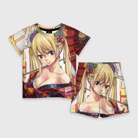 Детский костюм с шортами 3D с принтом Люси Хартфилия ,  |  | anime | fairy tail | hiro mashima | lucy hartfilia | magic | manga | аниме | люси хартфилия | магия | манга | хвост феи