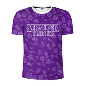 Мужская футболка 3D спортивная с принтом Очень Странные дела Бомбинг , 100% полиэстер с улучшенными характеристиками | приталенный силуэт, круглая горловина, широкие плечи, сужается к линии бедра | stranger things | паттерн | фиолетовый
