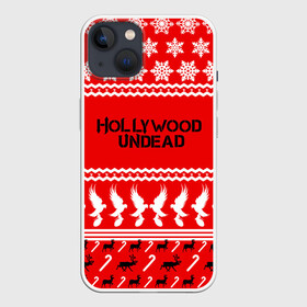 Чехол для iPhone 13 с принтом Hollywood Undead ,  |  | charlie scene | danny | funny man | hollywood | j dog | johnny 3 tears | undead | андед | голивуд | голливудская | группа | знак | кранккор | красный | метал | надпись | нежить | новогодний | новый год | ню | праздник | реп | рождество