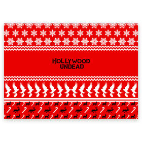 Поздравительная открытка с принтом Hollywood Undead , 100% бумага | плотность бумаги 280 г/м2, матовая, на обратной стороне линовка и место для марки
 | charlie scene | danny | funny man | hollywood | j dog | johnny 3 tears | undead | андед | голивуд | голливудская | группа | знак | кранккор | красный | метал | надпись | нежить | новогодний | новый год | ню | праздник | реп | рождество