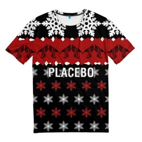 Мужская футболка 3D с принтом Placebo , 100% полиэфир | прямой крой, круглый вырез горловины, длина до линии бедер | 