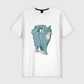 Мужская футболка премиум с принтом Котик , 92% хлопок, 8% лайкра | приталенный силуэт, круглый вырез ворота, длина до линии бедра, короткий рукав | киса домашние животные | кот | котик | коты | кошка | кошки