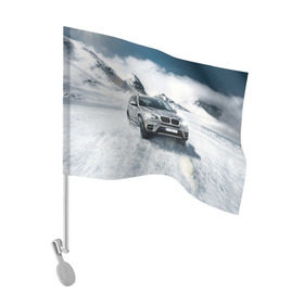 Флаг для автомобиля с принтом BMW X5 , 100% полиэстер | Размер: 30*21 см | auto | race | авто | автомобиль | бмв | бумер | бэха | гонки | марка | машина