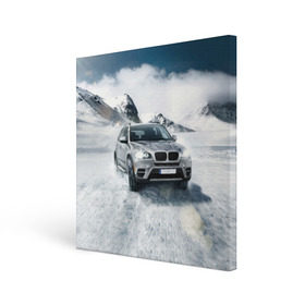 Холст квадратный с принтом BMW X5 , 100% ПВХ |  | auto | race | авто | автомобиль | бмв | бумер | бэха | гонки | марка | машина