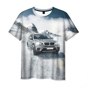 Мужская футболка 3D с принтом BMW X5 , 100% полиэфир | прямой крой, круглый вырез горловины, длина до линии бедер | auto | race | авто | автомобиль | бмв | бумер | бэха | гонки | марка | машина