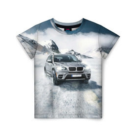 Детская футболка 3D с принтом BMW X5 , 100% гипоаллергенный полиэфир | прямой крой, круглый вырез горловины, длина до линии бедер, чуть спущенное плечо, ткань немного тянется | auto | race | авто | автомобиль | бмв | бумер | бэха | гонки | марка | машина