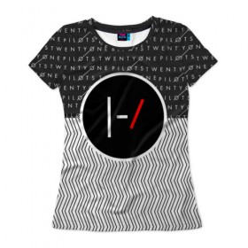 Женская футболка 3D с принтом Twenty One Pilots , 100% полиэфир ( синтетическое хлопкоподобное полотно) | прямой крой, круглый вырез горловины, длина до линии бедер | rock | t.o.p. | top | twenty one pilots | рок