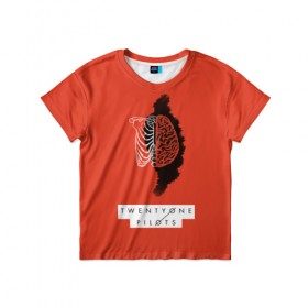 Детская футболка 3D с принтом Twenty One Pilots Red , 100% гипоаллергенный полиэфир | прямой крой, круглый вырез горловины, длина до линии бедер, чуть спущенное плечо, ткань немного тянется | 