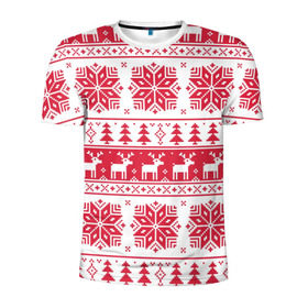 Мужская футболка 3D спортивная с принтом mc4 , 100% полиэстер с улучшенными характеристиками | приталенный силуэт, круглая горловина, широкие плечи, сужается к линии бедра | елка | елки | новый год | олени | олень | свитер | снежинка | снежинки
