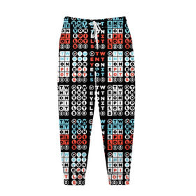 Мужские брюки 3D с принтом Twenty One Pilots Pattern , 100% полиэстер | манжеты по низу, эластичный пояс регулируется шнурком, по бокам два кармана без застежек, внутренняя часть кармана из мелкой сетки | rock | t.o.p. | top | twenty one pilots | рок