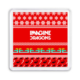 Магнит 55*55 с принтом Праздничный Imagine Dragons , Пластик | Размер: 65*65 мм; Размер печати: 55*55 мм | Тематика изображения на принте: dragons | imagine | альтернативный | американская | арена | бэн макки | группа | драгонс | дэн | дэн рейнольдс | знак | имеджин | инди | индирок | красный | надпись | новогодний | новый год | поп | праздник