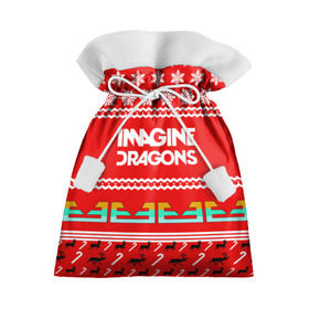Подарочный 3D мешок с принтом Праздничный Imagine Dragons , 100% полиэстер | Размер: 29*39 см | dragons | imagine | альтернативный | американская | арена | бэн макки | группа | драгонс | дэн | дэн рейнольдс | знак | имеджин | инди | индирок | красный | надпись | новогодний | новый год | поп | праздник
