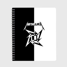 Тетрадь с принтом Metallica , 100% бумага | 48 листов, плотность листов — 60 г/м2, плотность картонной обложки — 250 г/м2. Листы скреплены сбоку удобной пружинной спиралью. Уголки страниц и обложки скругленные. Цвет линий — светло-серый
 | metallica | группа | джеймс хэтфилд | кирк хэмметт | ларс ульрих | метал | металика | металлика | миталика | музыка | роберт трухильо | рок | трэш | трэшметал | хард | хардрок | хеви | хевиметал