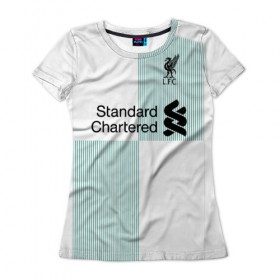Женская футболка 3D с принтом Liverpool alternative 17-18 , 100% полиэфир ( синтетическое хлопкоподобное полотно) | прямой крой, круглый вырез горловины, длина до линии бедер | 