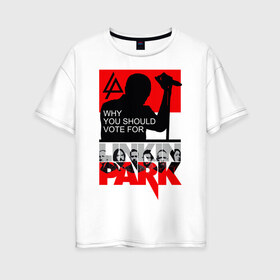 Женская футболка хлопок Oversize с принтом Linkin Park , 100% хлопок | свободный крой, круглый ворот, спущенный рукав, длина до линии бедер
 | alternative | linkin park | альтернатива | брэд дэлсон | джо хан | дэвид фаррелл | линкин парк | майк шинода | роб бурдон | честер беннингтон