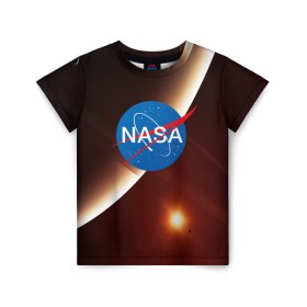 Детская футболка 3D с принтом NASA SPACE , 100% гипоаллергенный полиэфир | прямой крой, круглый вырез горловины, длина до линии бедер, чуть спущенное плечо, ткань немного тянется | Тематика изображения на принте: galaxy | nasa | space | астрономия | известные | космос | наса | планеты | сатурн