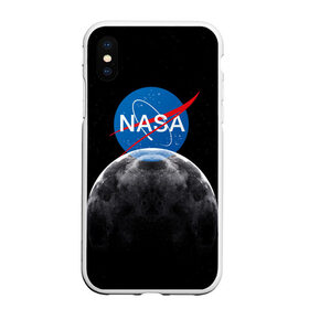 Чехол для iPhone XS Max матовый с принтом NASA MOON , Силикон | Область печати: задняя сторона чехла, без боковых панелей | galaxy | moon | nasa | space | астрономия | известные | космос | луна | наса | планет