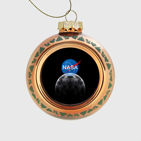 Стеклянный ёлочный шар с принтом NASA MOON , Стекло | Диаметр: 80 мм | Тематика изображения на принте: galaxy | moon | nasa | space | астрономия | известные | космос | луна | наса | планет