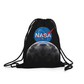 Рюкзак-мешок 3D с принтом NASA MOON , 100% полиэстер | плотность ткани — 200 г/м2, размер — 35 х 45 см; лямки — толстые шнурки, застежка на шнуровке, без карманов и подкладки | galaxy | moon | nasa | space | астрономия | известные | космос | луна | наса | планет