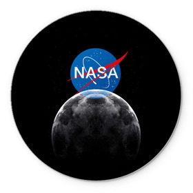 Коврик для мышки круглый с принтом NASA MOON , резина и полиэстер | круглая форма, изображение наносится на всю лицевую часть | galaxy | moon | nasa | space | астрономия | известные | космос | луна | наса | планет