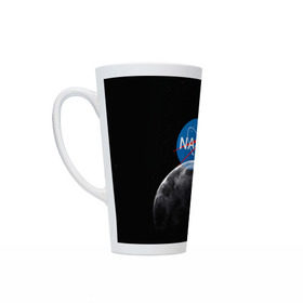 Кружка Латте с принтом NASA MOON , Белая керамика | Объем 480 мл; Высота 150 мм; Диаметр 90 мм | galaxy | moon | nasa | space | астрономия | известные | космос | луна | наса | планет