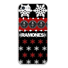 Чехол для iPhone 5/5S матовый с принтом Праздничный Ramones , Силикон | Область печати: задняя сторона чехла, без боковых панелей | ramones | группа | джонни | джоуи | ди ди томми | знак | красный | марк | надпись | новогодний | новый год | панк | поп | праздник | раманес | раманэс | рамон | рамонес | рамонэс | рамоун | рамоунз | рамоунс