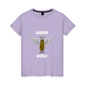 Женская футболка хлопок с принтом Barber world , 100% хлопок | прямой крой, круглый вырез горловины, длина до линии бедер, слегка спущенное плечо | барбер | барбершоп | цирюльник